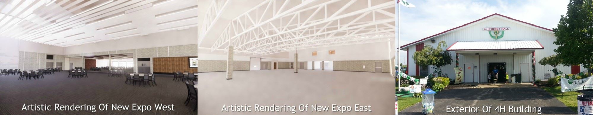 Interior of Expo West and Expo East Venues and Exterior of 4H Building